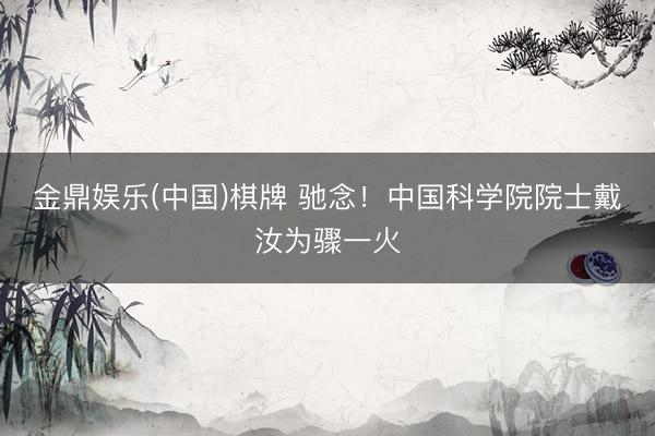 金鼎娱乐(中国)棋牌 驰念！中国科学院院士戴汝为骤一火