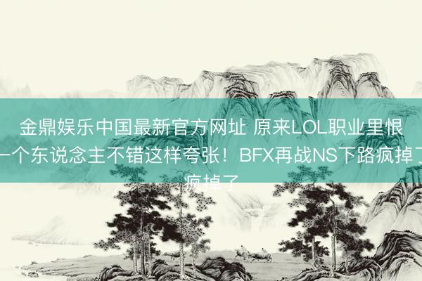 金鼎娱乐中国最新官方网址 原来LOL职业里恨一个东说念主不错这样夸张！BFX再战NS下路疯掉了