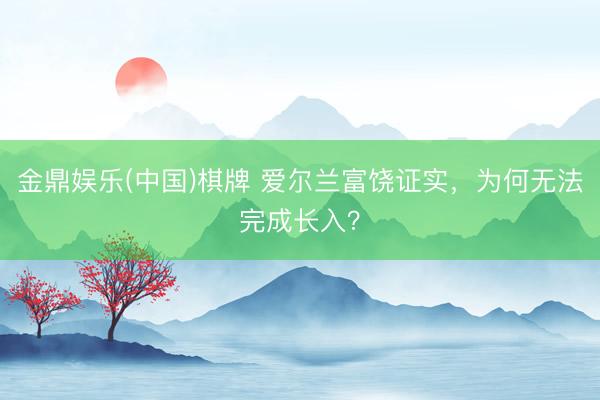 金鼎娱乐(中国)棋牌 爱尔兰富饶证实，为何无法完成长入？