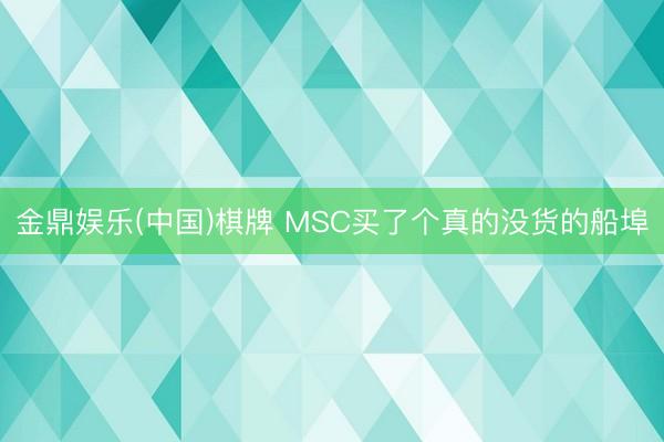 金鼎娱乐(中国)棋牌 MSC买了个真的没货的船埠