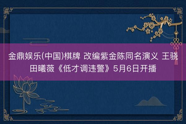金鼎娱乐(中国)棋牌 改编紫金陈同名演义 王骁田曦薇《低才调违警》5月6日开播